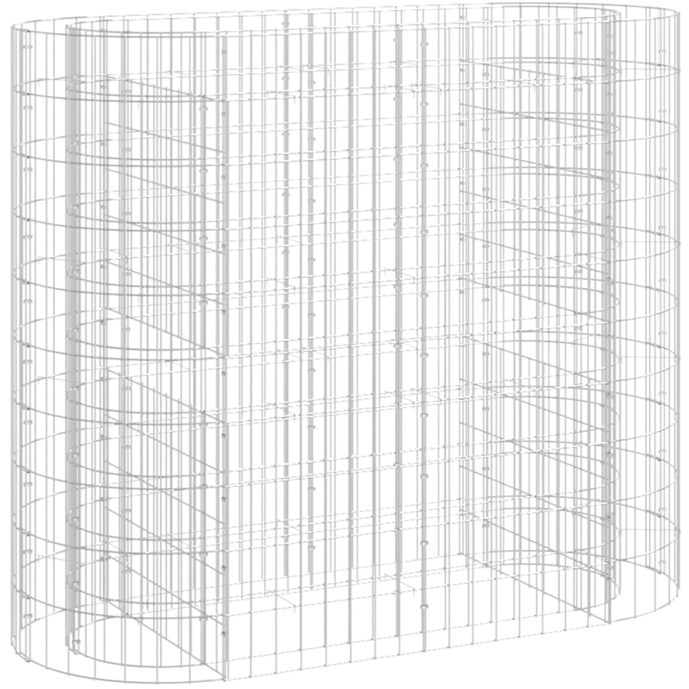 vidaXL Silver Galvanised Iron Gabion Raised Bed 120 x 50 x 100cm Image 1