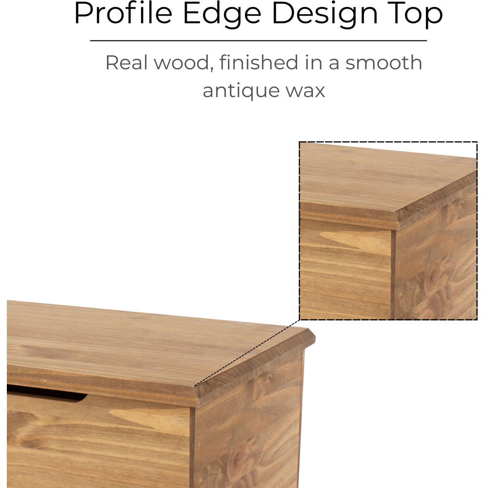 Core Products Cotswold Pine Wood Ottoman Storage Trunk Image 7