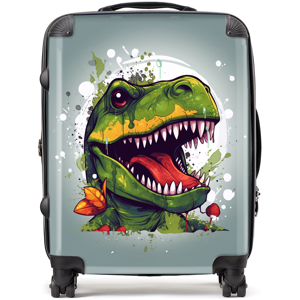 Warren Reed Designer Large Laughing T Rex Suitcase Image 1