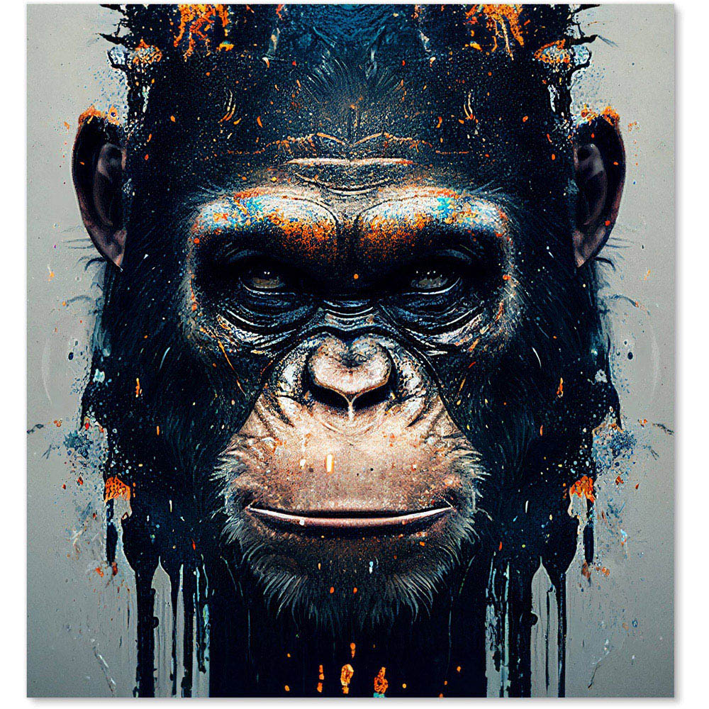 Warren Reed Designer Splashart Gorilla Face Glass Kitchen Splashback 75 x 70cm Image 2
