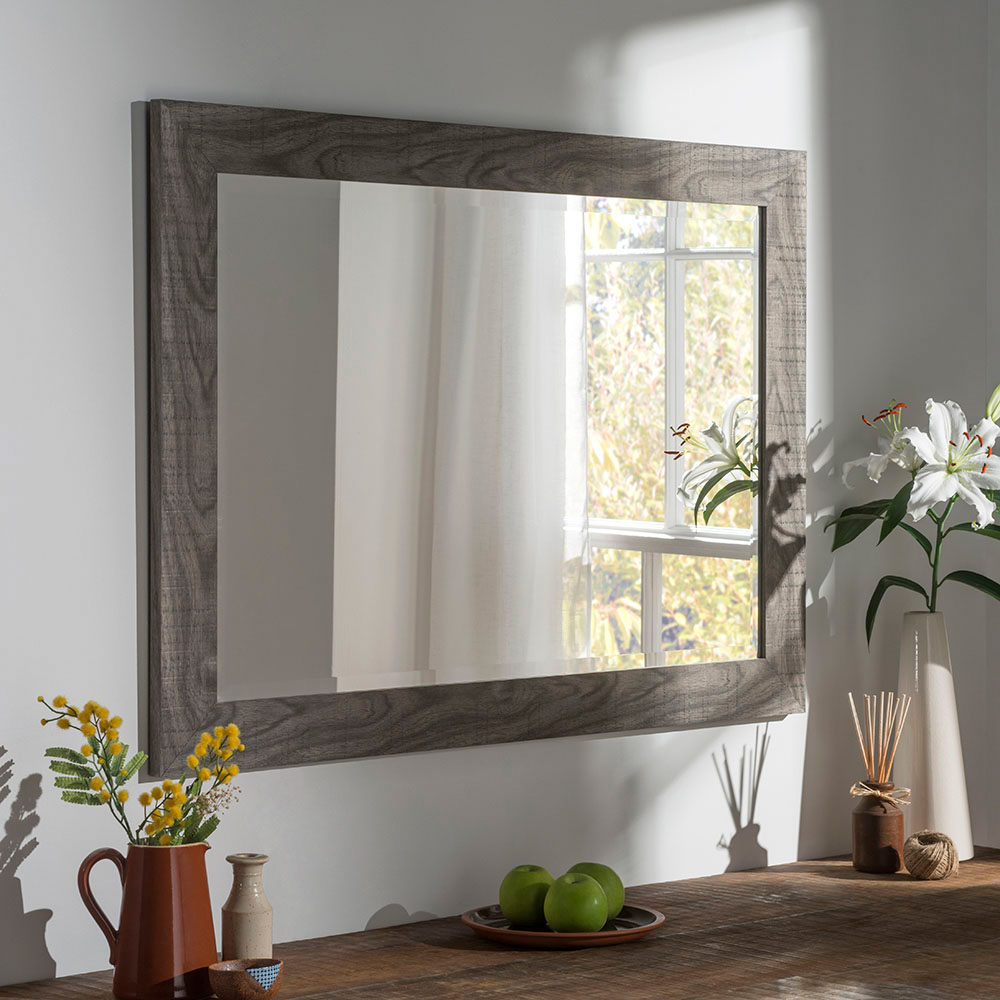 Yearn Rustic Grey Bevelled Mirror 89.5 x 64cm Image 2