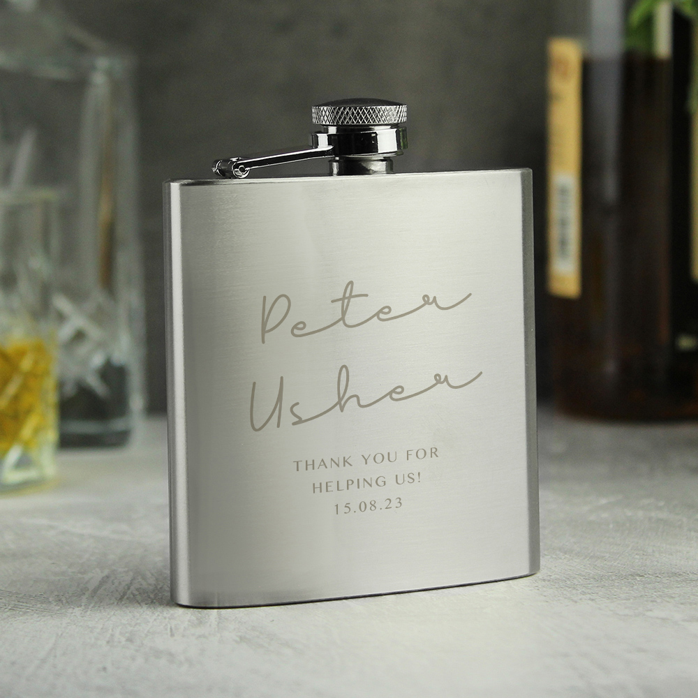 Personalised Memento Personalised Any Message Hip Flask Image 2