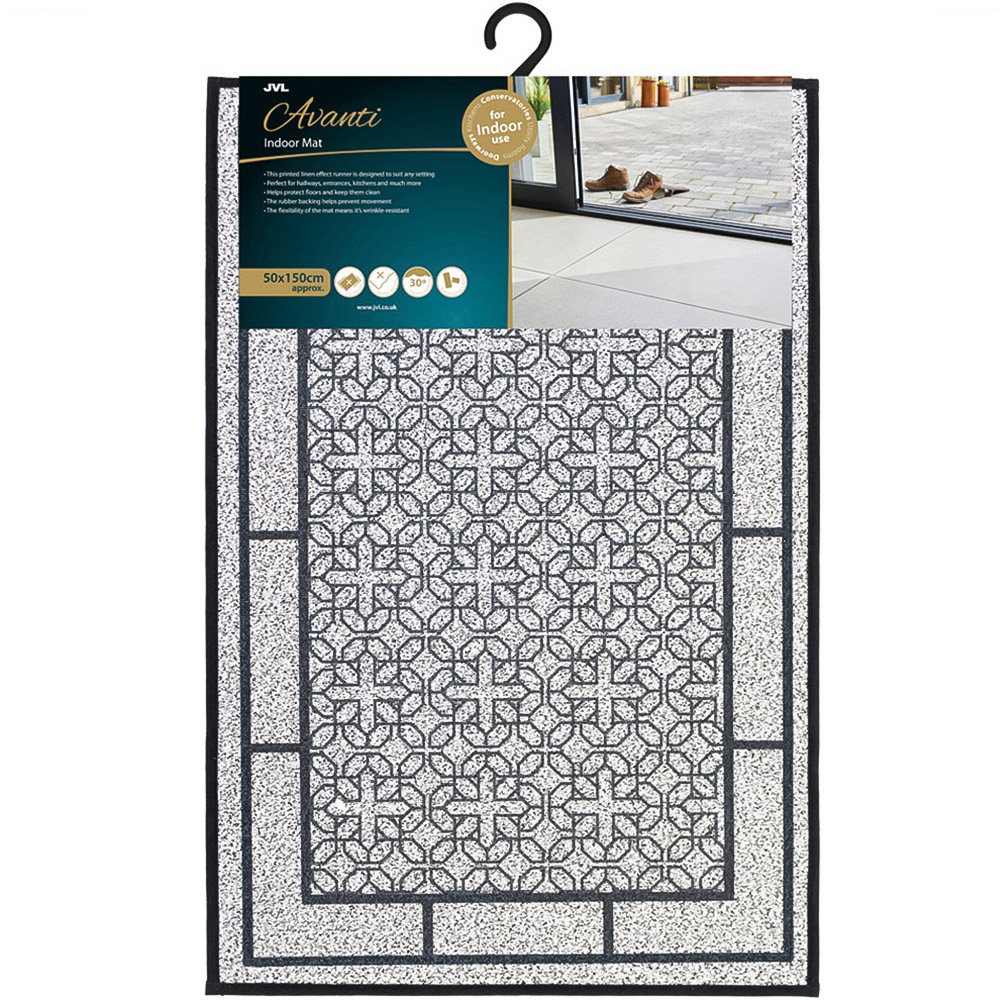 JVL Avanti Grey Rubber Backed Door Mat and Runner Set Image 2