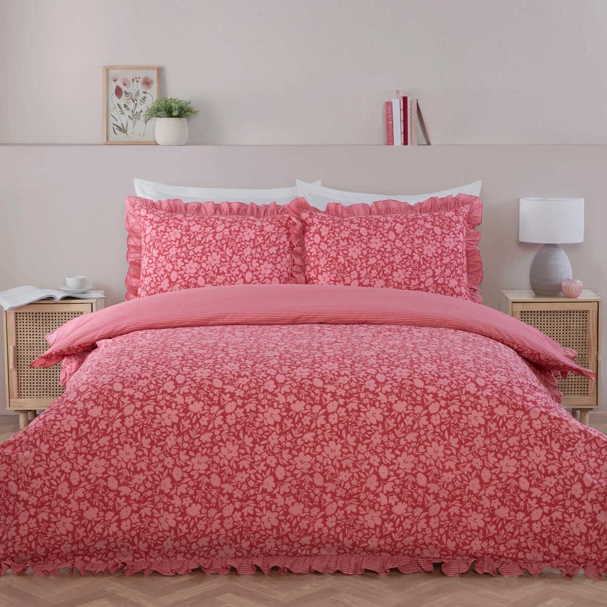 Isla Floral Duvet Set - Pink / Double Image 1