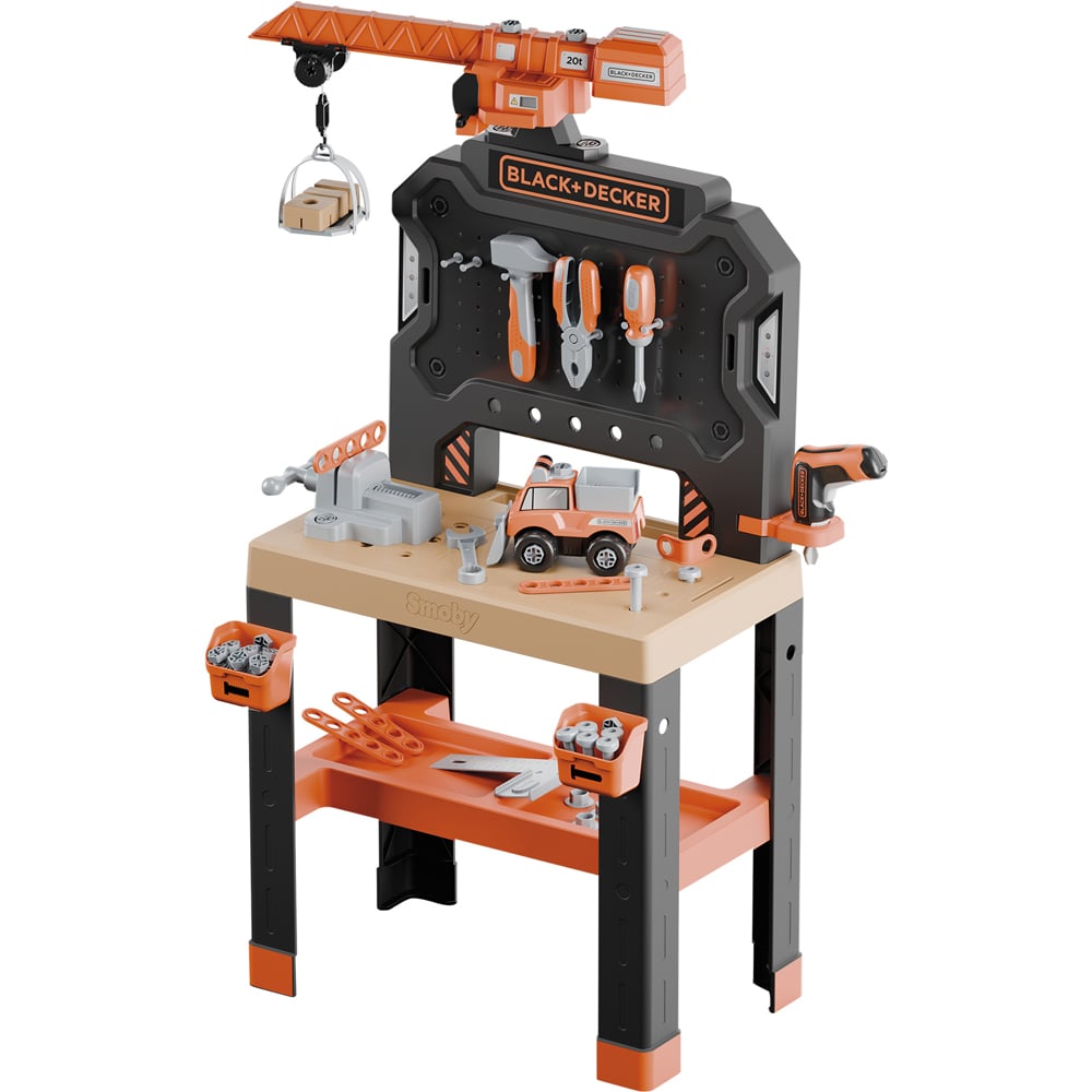 Smoby Black and Decker Bricolo Kids Workbench with Tools and Storage Image 1