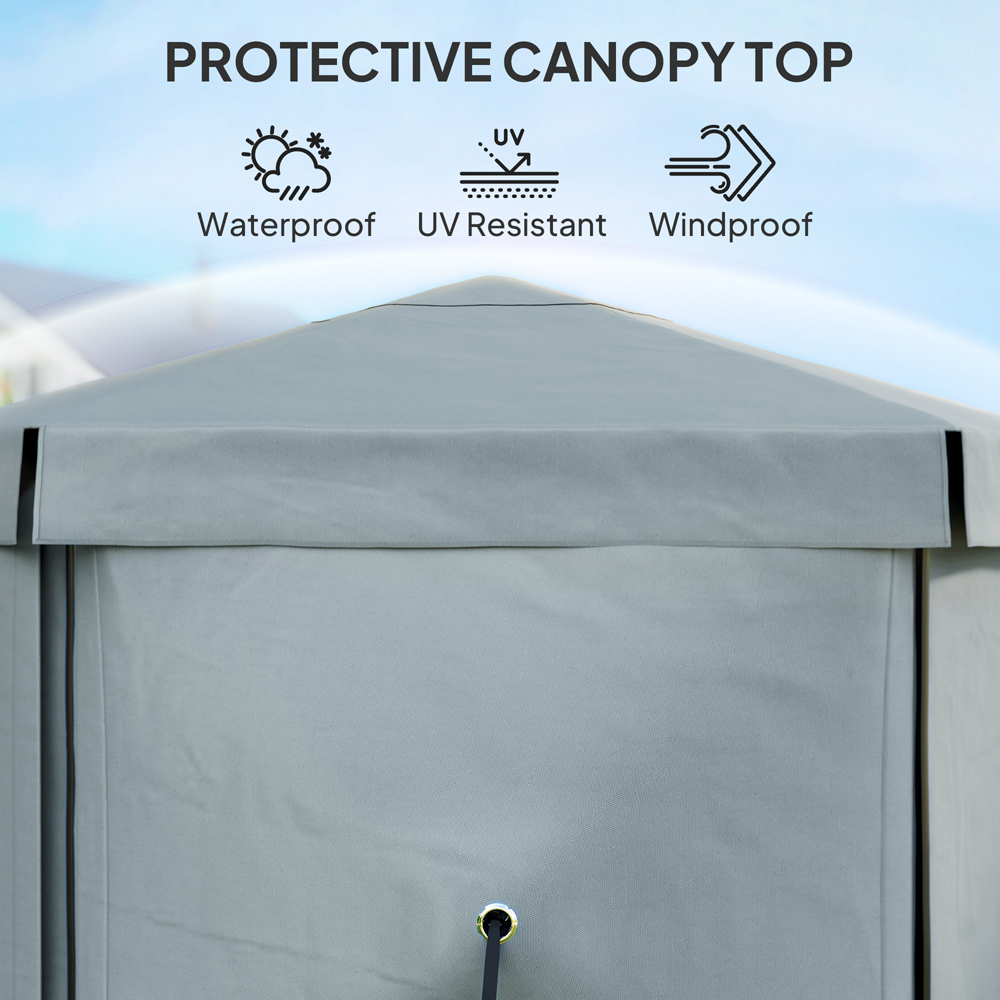 Outsunny 3 x 3m Light Grey Hexagon Pop Up Gazebo with 5 Sides Image 6