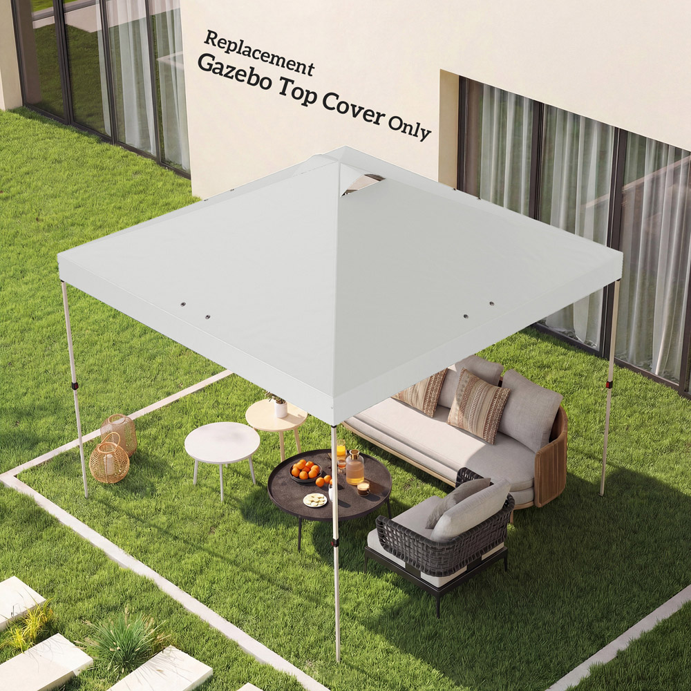 Outsunny 3 x 3m White Waterproof Gazebo Roof Replacement Cover Image 7