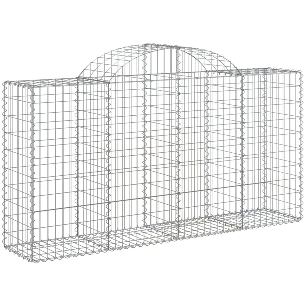 vidaXL Silver Galvanised Iron Arched Gabion Basket 200 x 50 x 100/120cm 11 Pack Image 1