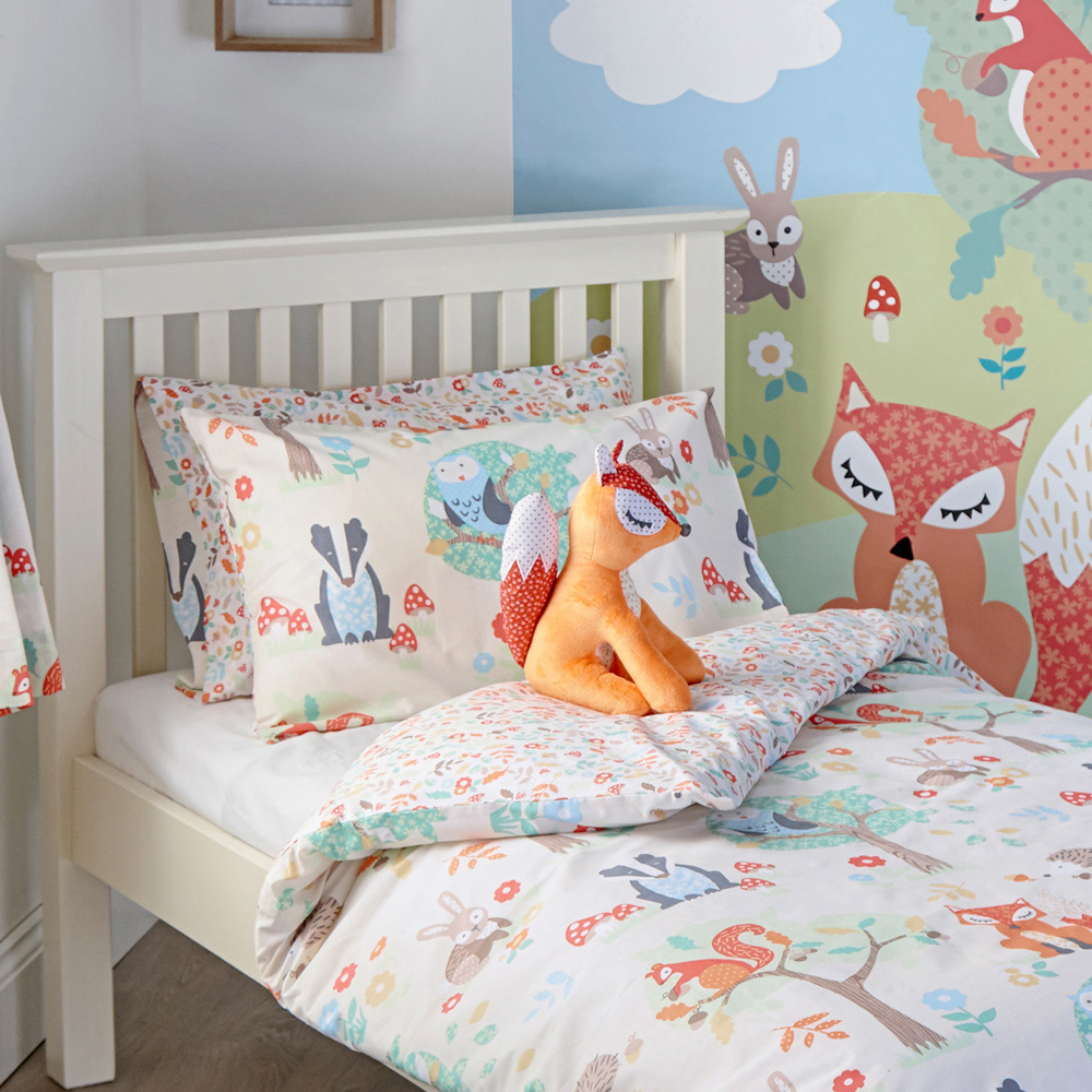 little furn. Woodland Single Cream Kids Duvet Cover Set Image 3