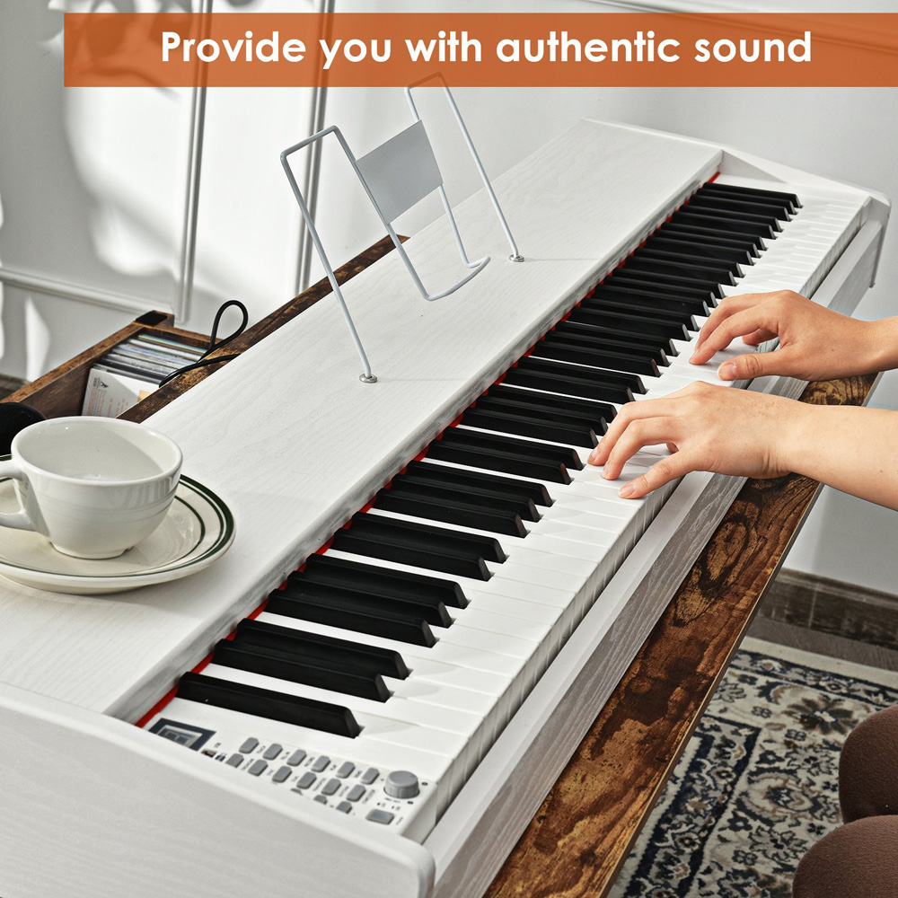 Costway MU70017GB White 88 Key Beginner Digital Keyboard Piano Image 3
