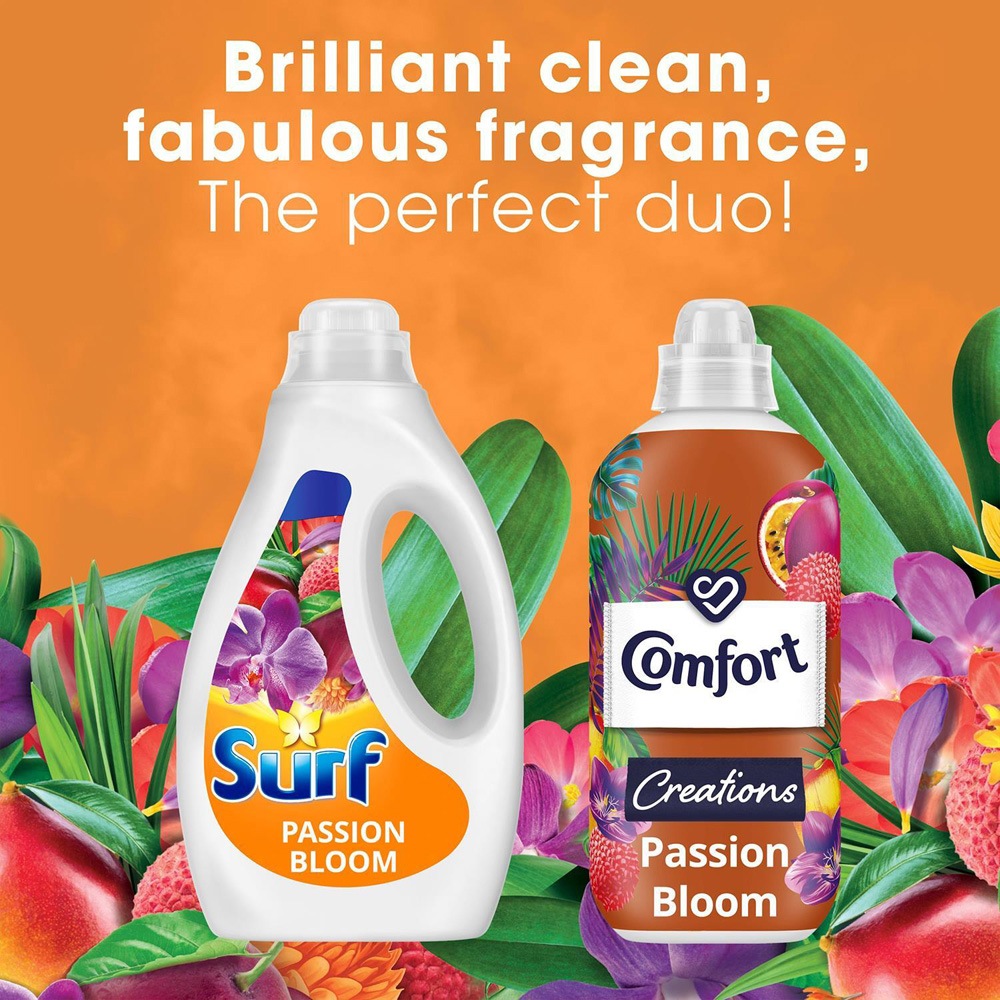 Surf Passion Bloom Concentrated Liquid Laundry Detergent XXXL 95 Washes 2.565L 4 Pack Image 4