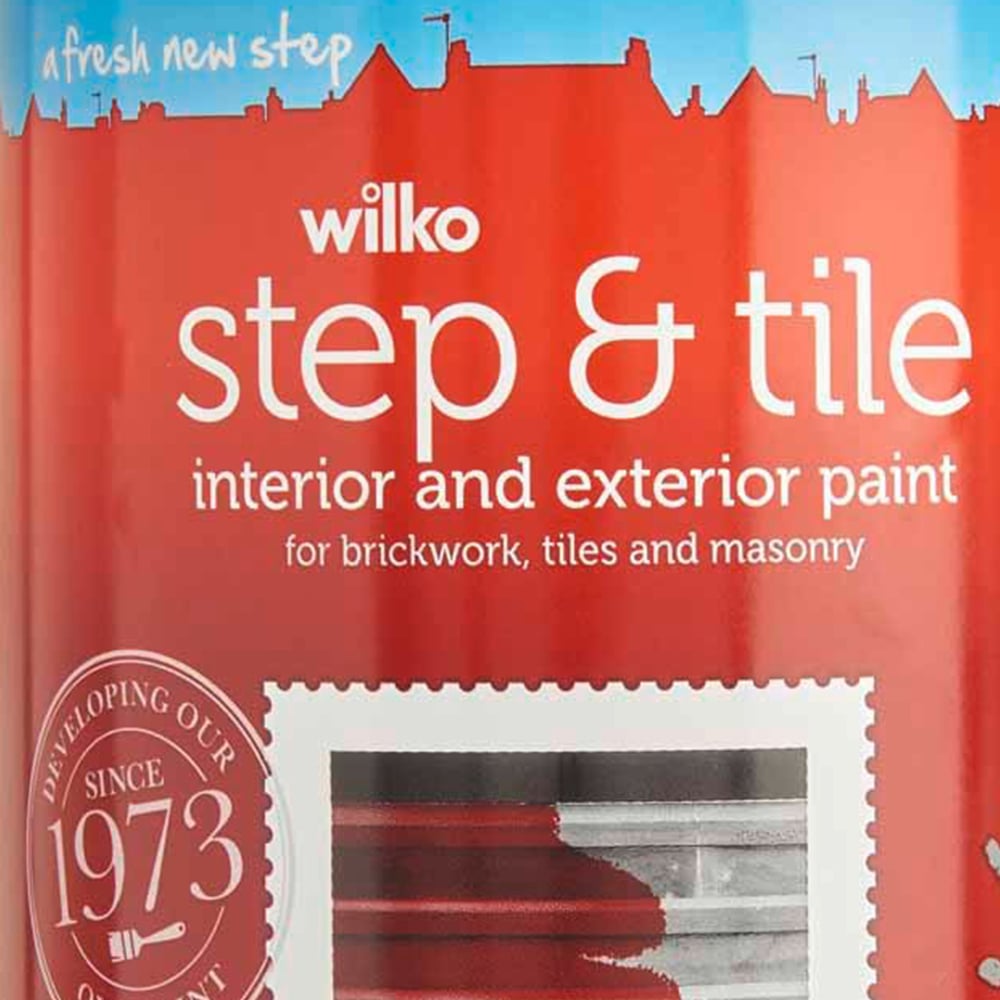 Wilko Step & Tile Brickwork Tile Masonry Red Gloss Paint 1L Image 3