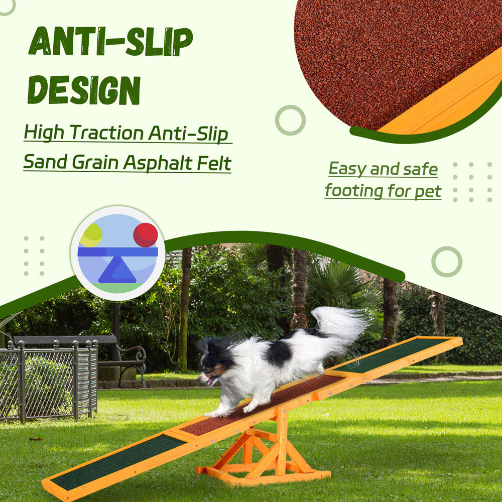 PawHut Wooden Large Dog Pet Seesaw Image 5