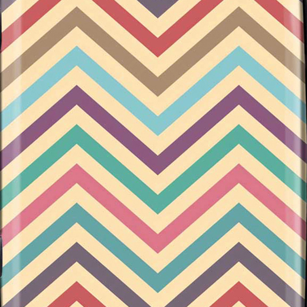 Warren Reed Designer Medium Geometric Vintage Coloured Chevron Pattern Suitcase Image 3