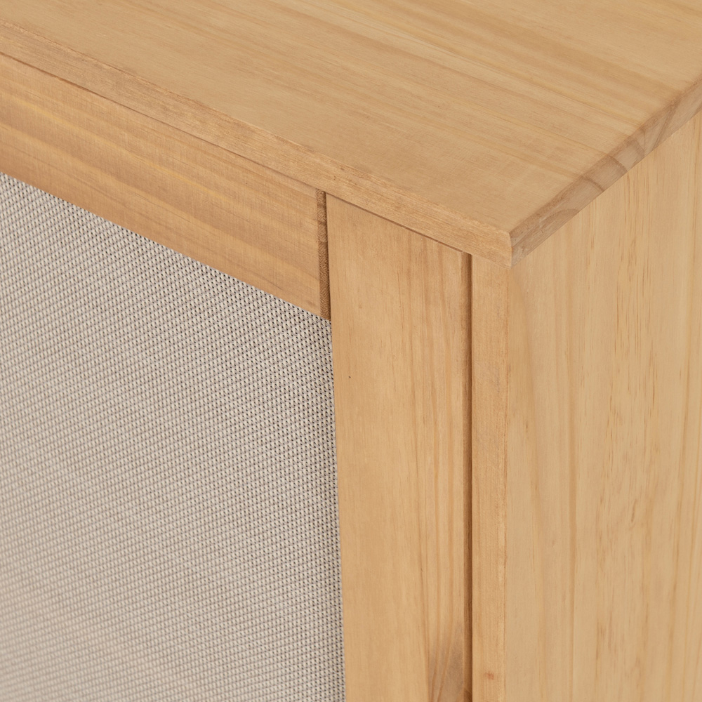 Seconique Corona 2 Door 2 Drawer Distressed Wax Pine Rattan Effect Sideboard Image 8