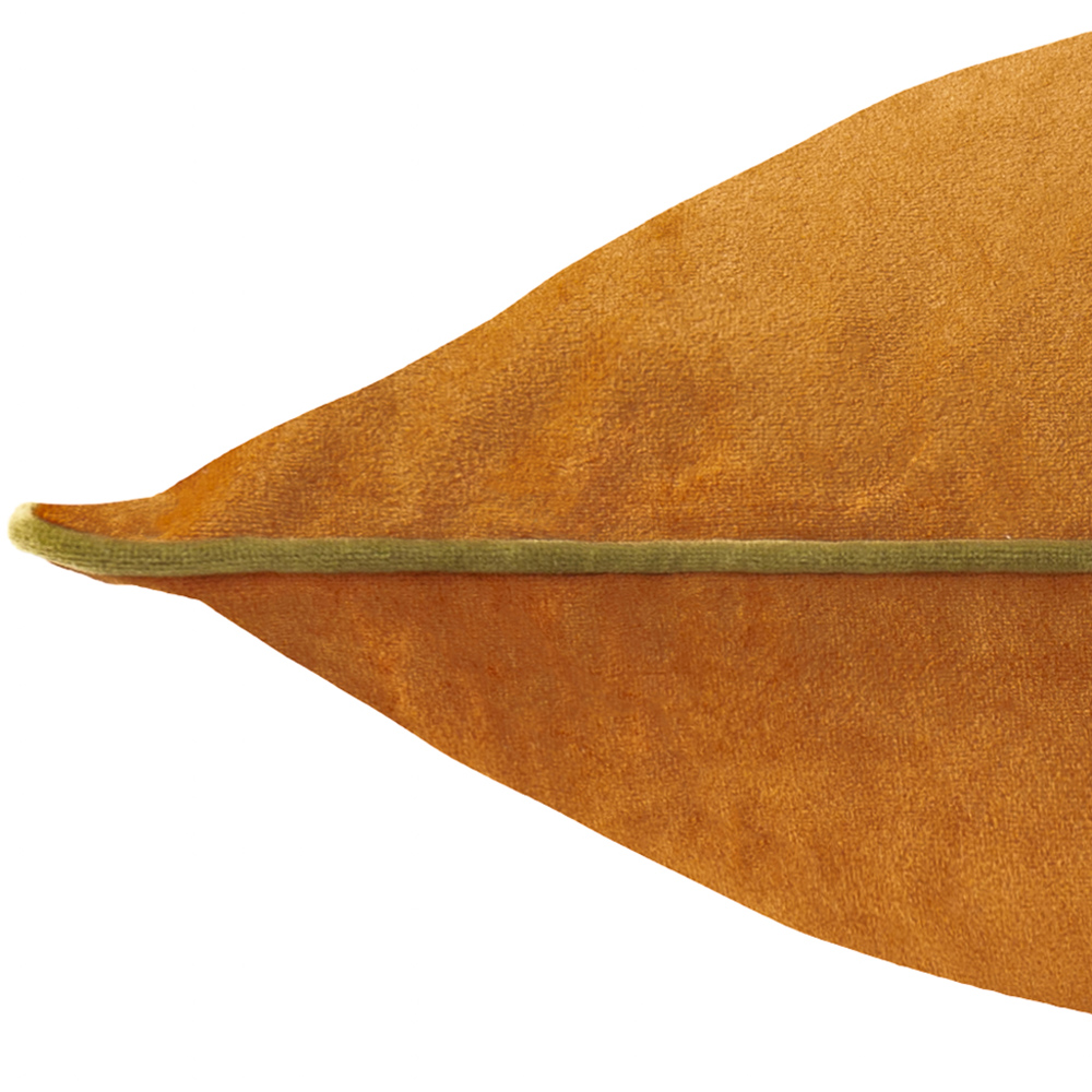 Furn Meridian Ginger and Olive Velvet Cushion 45 x 45cm Image 4