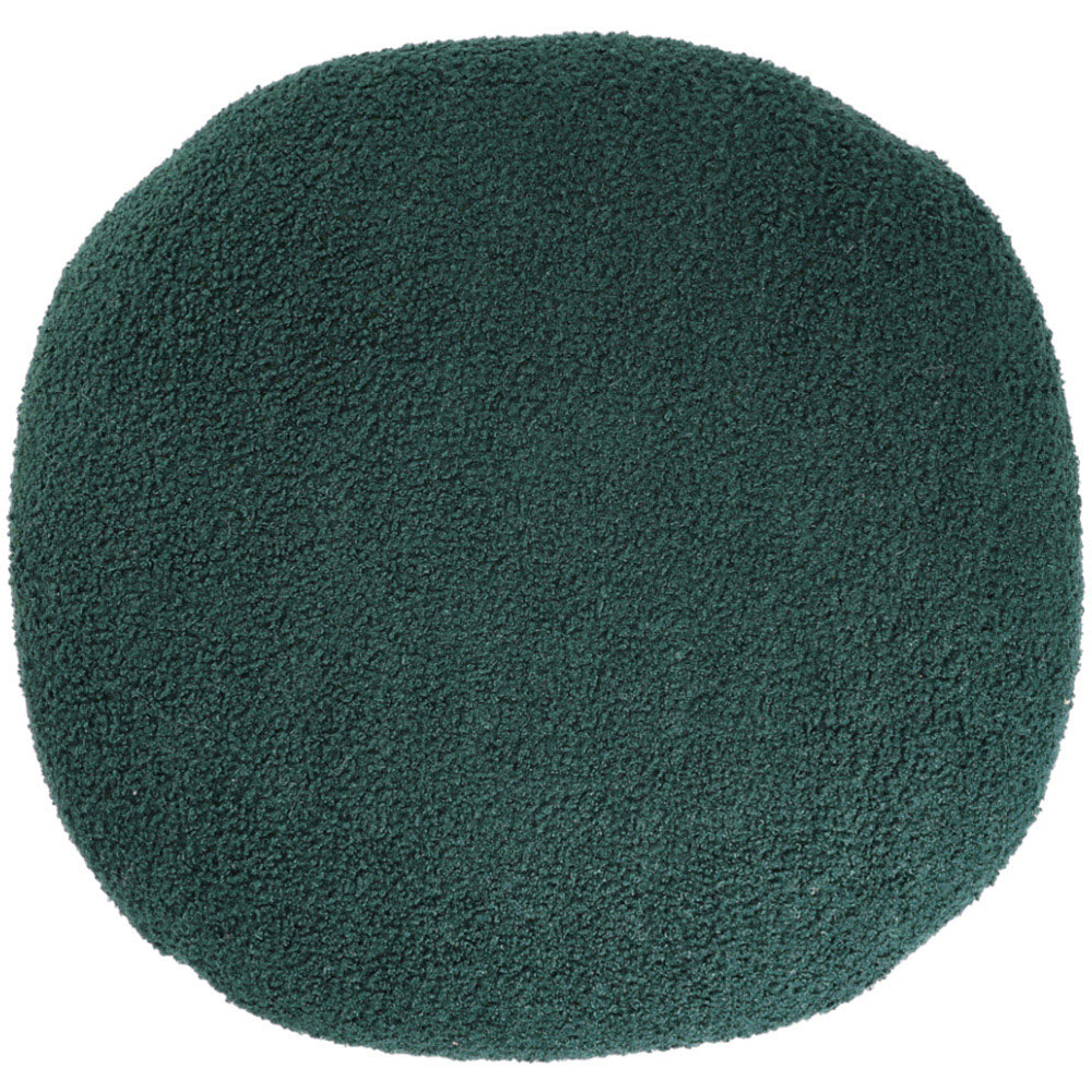 Living and Home Green Modern Teddy Bear Fur Upholstered Ottoman Image 4