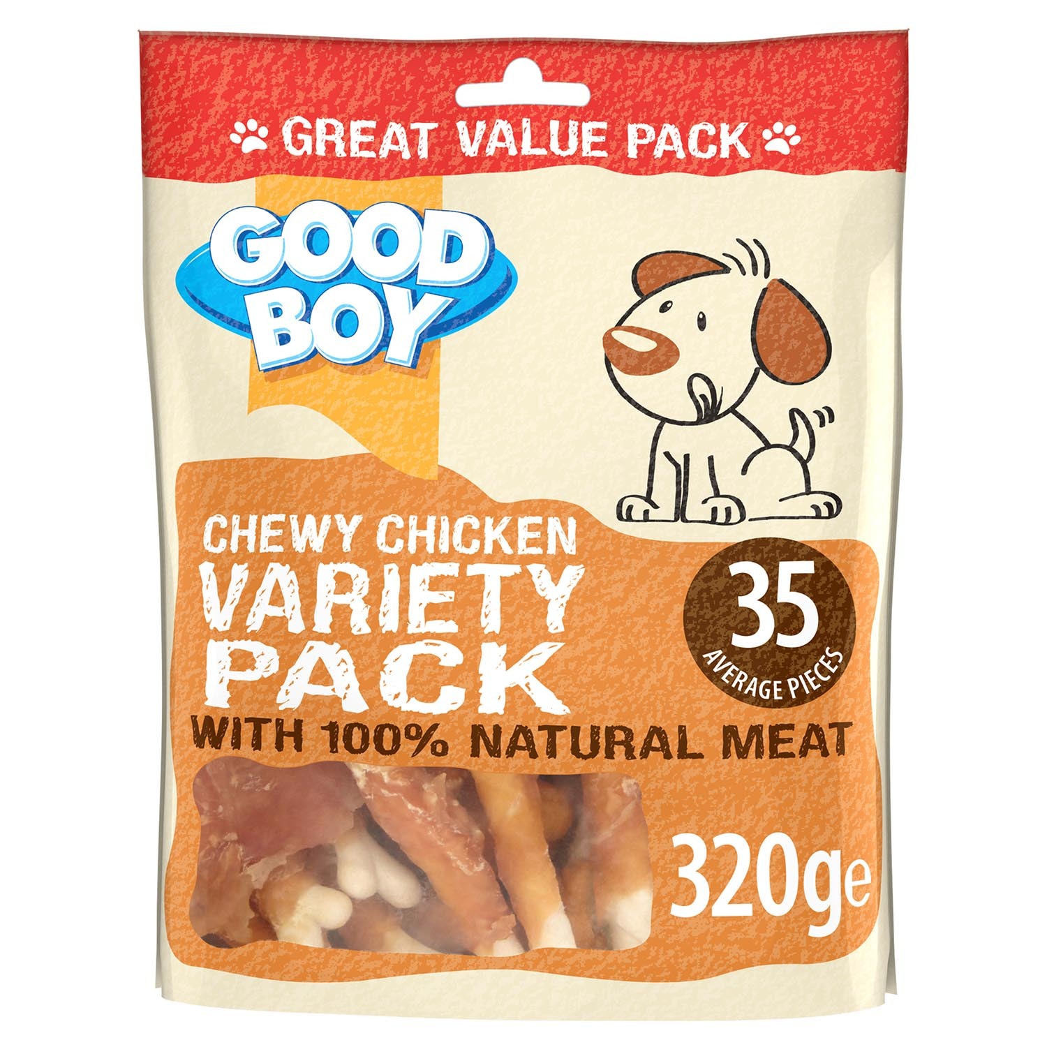 Good Boy Pawsley Variety Pack Chewy Chicken Dog Treat 320g Image 1