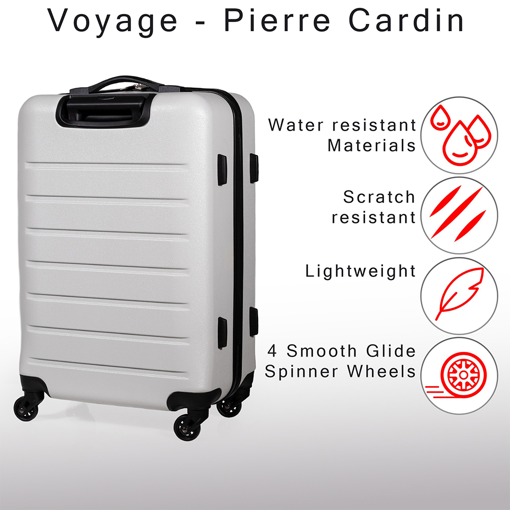 Pierre Cardin Voyager Large Silver Hard Shell Lightweight Trolley Suitcase Image 6