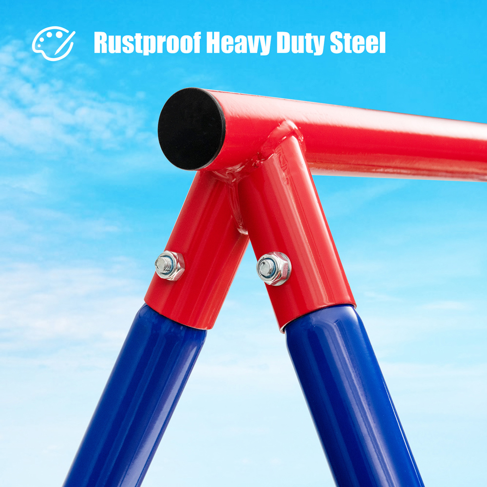 Costway Red and Blue Large Metal Swing Stand Image 4