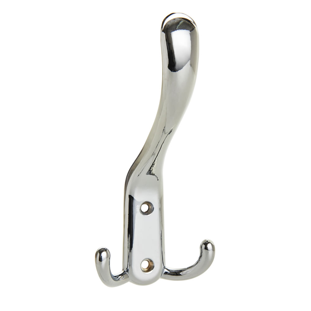Wilko Chrome-Effect Hat and Coat Hook Image
