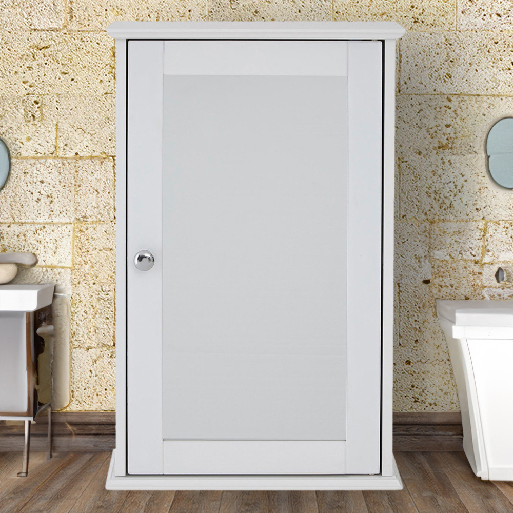 Premier Housewares Portland Single Door Mirror Bathroom Cabinet Image 1