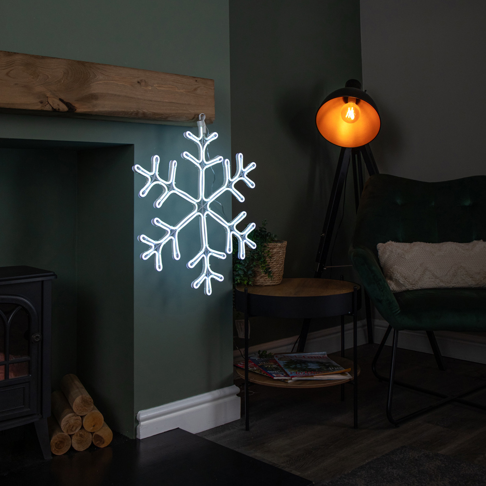 Samuel Alexander Blue and Cool White LED Neon Flex Christmas Snowflake 59cm Image 8