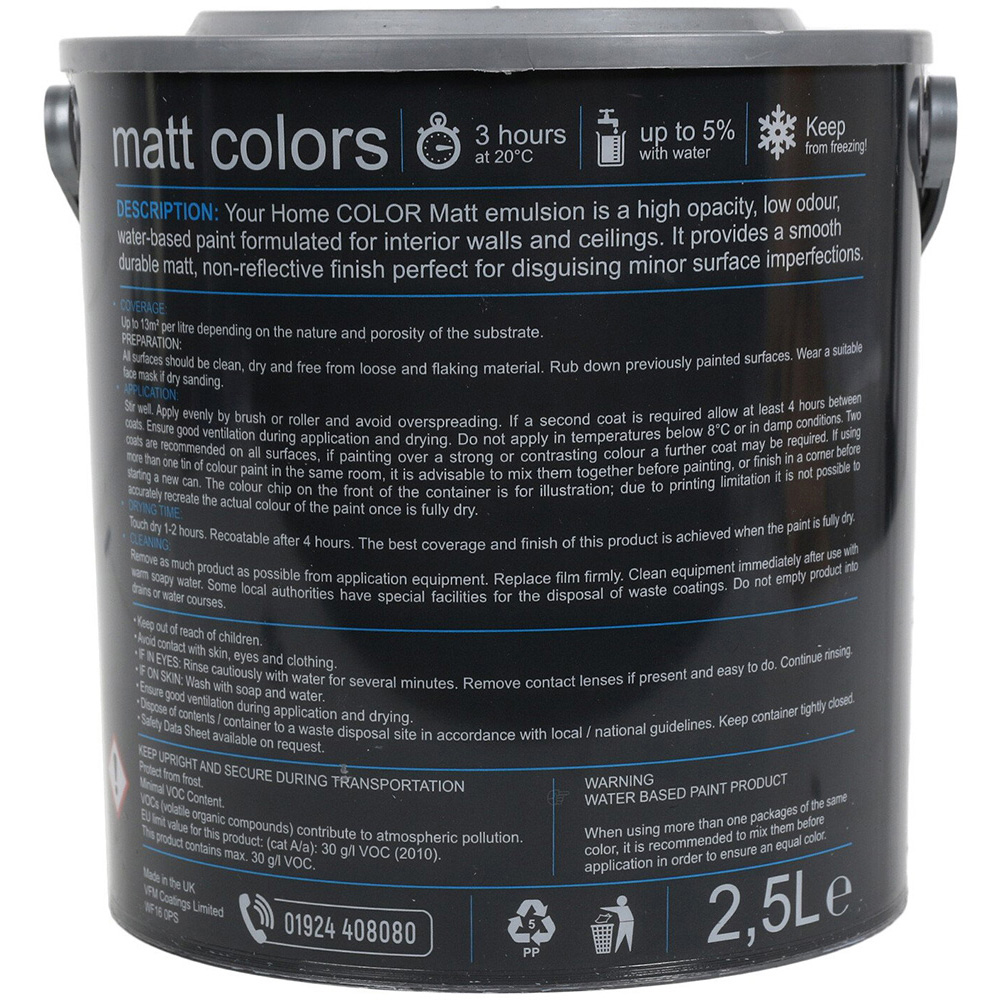 Your Home Walls & Ceilings Pearl Grey Matt Emulsion Paint 2.5L Image 4