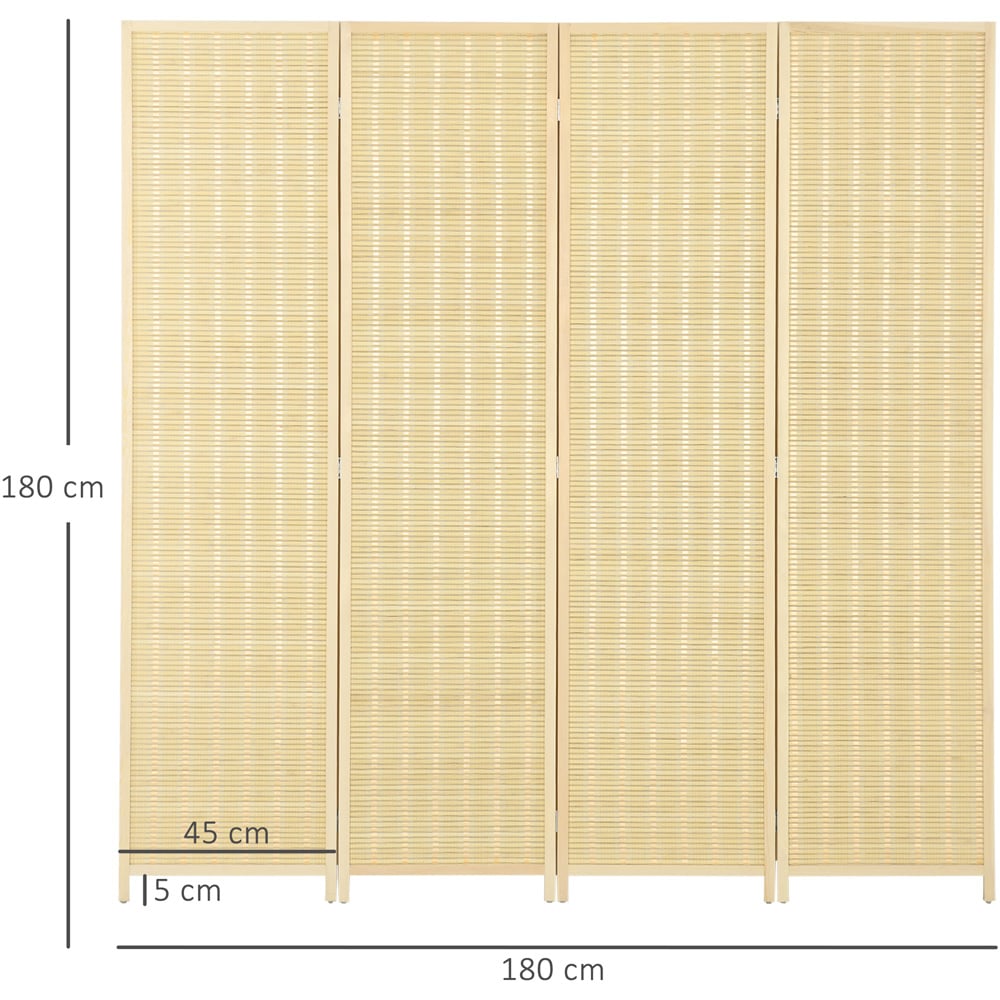 Portland Natural 180 x 180cm 4 Panel Folding Screen Image 7