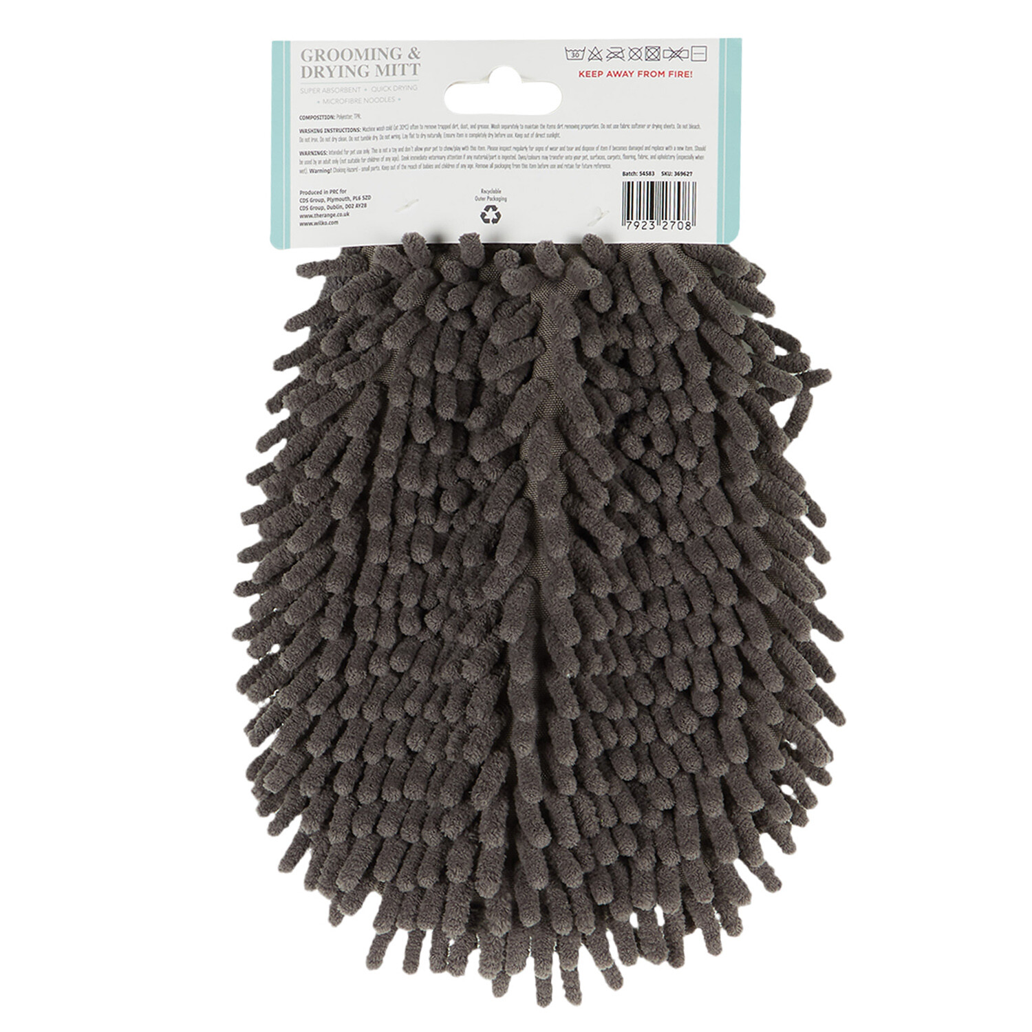 2 in 1 Grooming and Drying Mitten - Grey Image 2