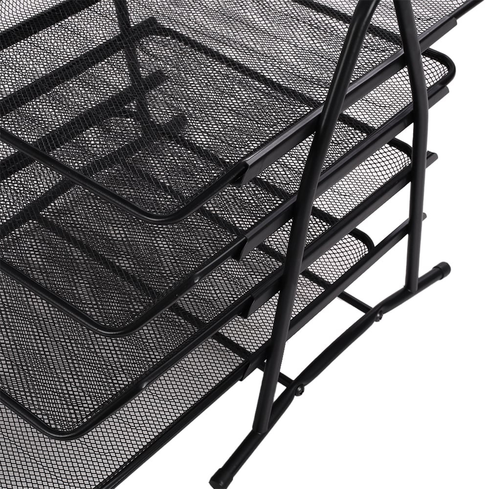 Living and Home 4 Tier Black Metal File Holder Tray Rack Image 5
