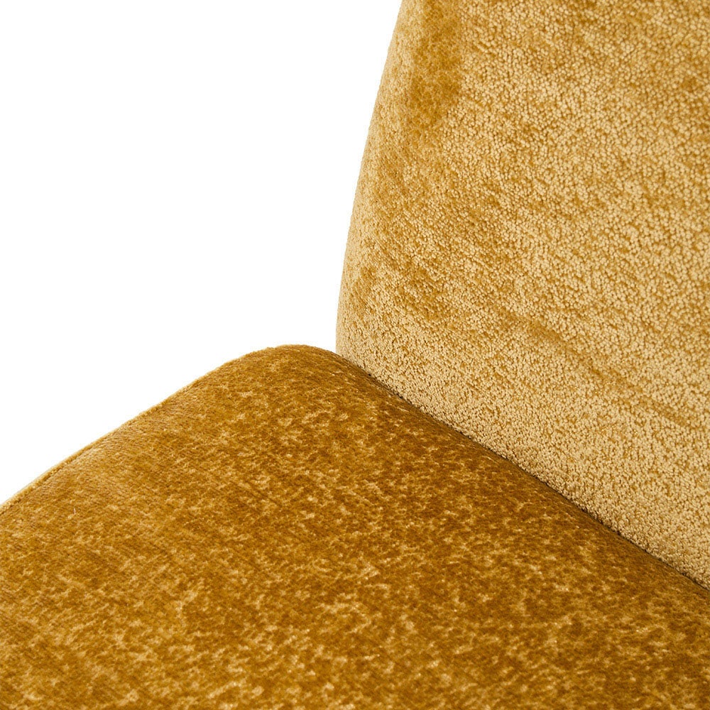 Living and Home Modern Yellow Chenille Upholstered Lounge Chair Image 7