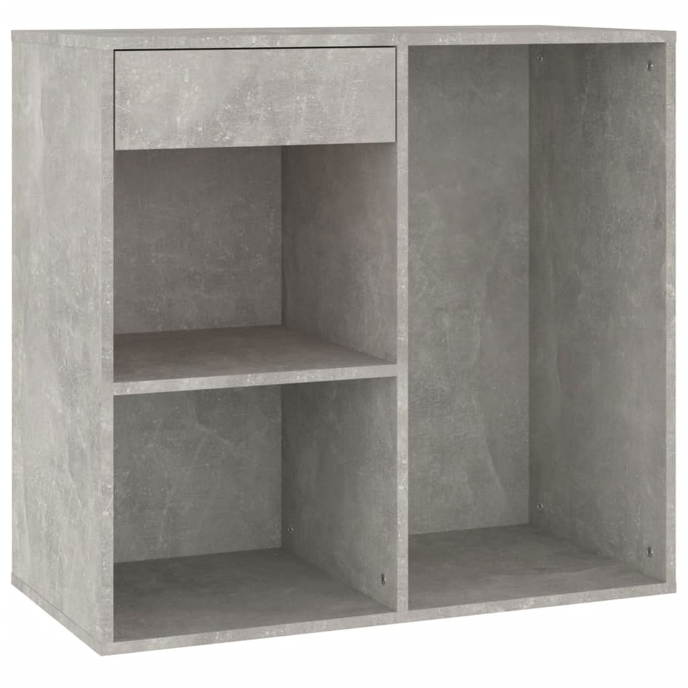 vidaXL Single Drawer 3 Shelf Concrete Grey Cosmetic Cabinet Image 2