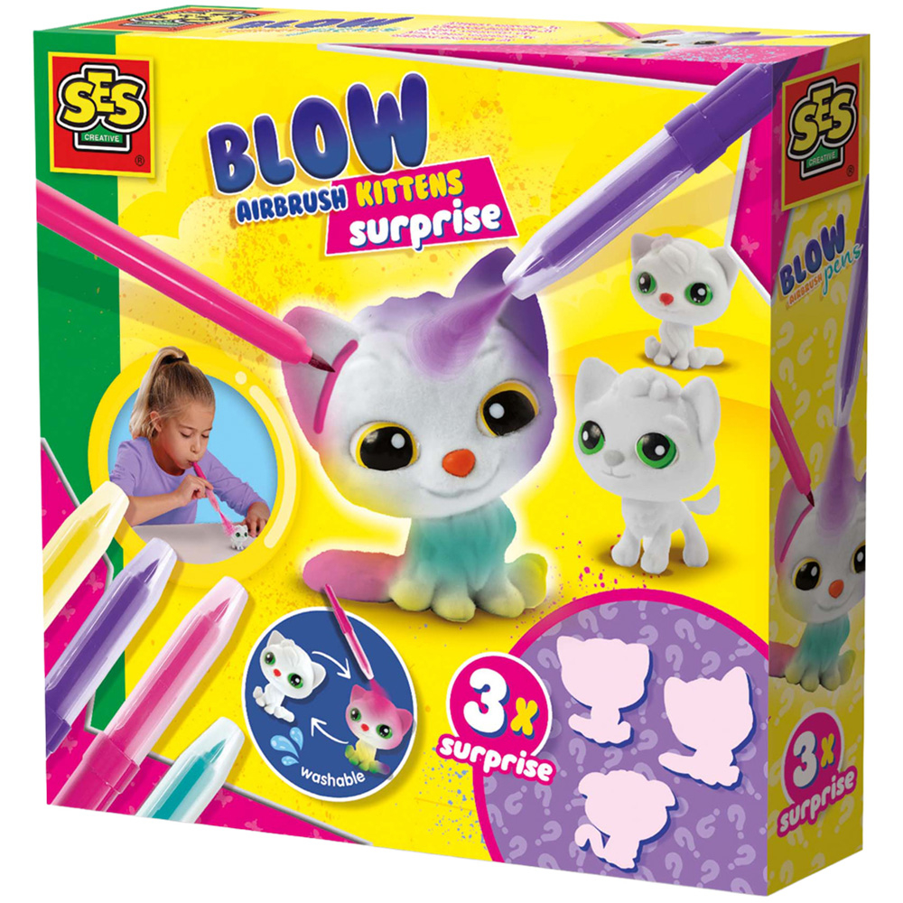 SES Creative Kittens Surprise Blow Airbrush Pens Craft Set Image 1
