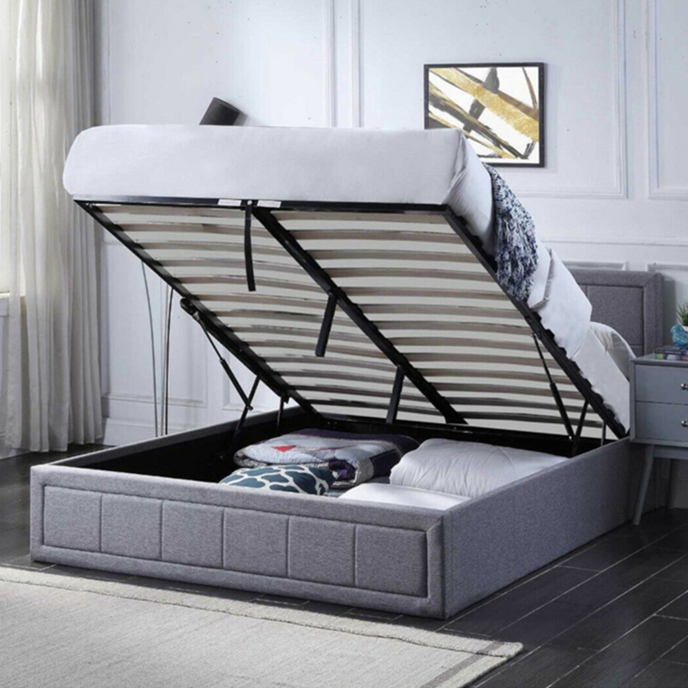 Portland Double Ottoman Upholstered Bed Frame with Storage Image 6