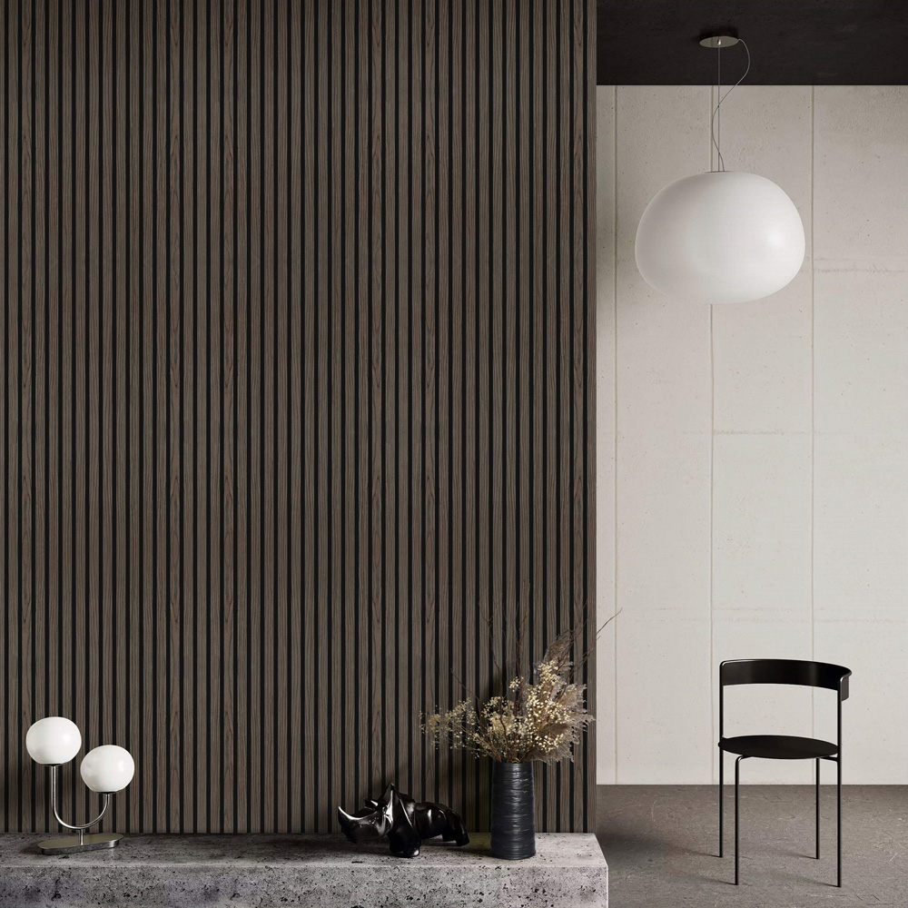 Portland 240 x 60cm Acupanel Smoked Oak Acoustic Slat Wall Panel Image 7