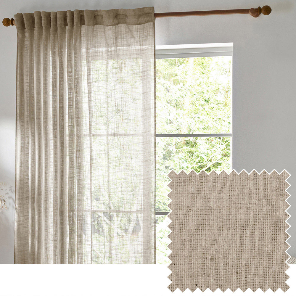 Yard Cirrus Sheer Tab Top Linen Curtain Panel 250 x 290cm Image 5