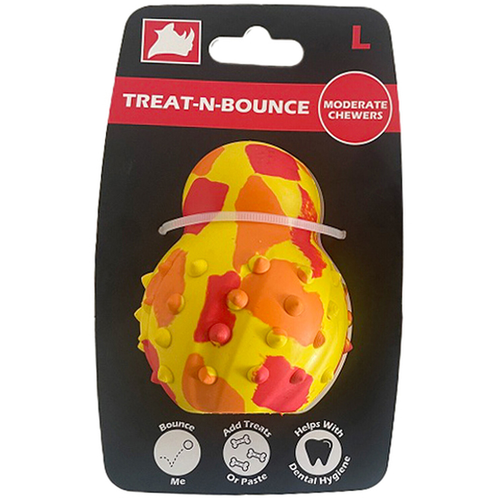 Treat n Bounce Chewy Dog Toy - Yellow Image 1