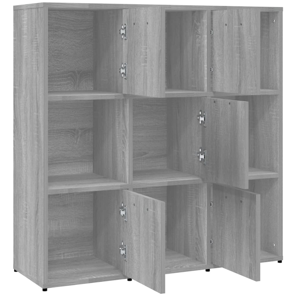 vidaXL 5 Door 4 Shelf Grey Sonoma Oak Bookcase Image 5