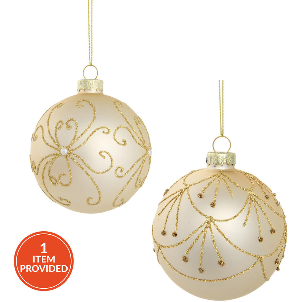 Champagne Swirl Glitter Bauble Image 1