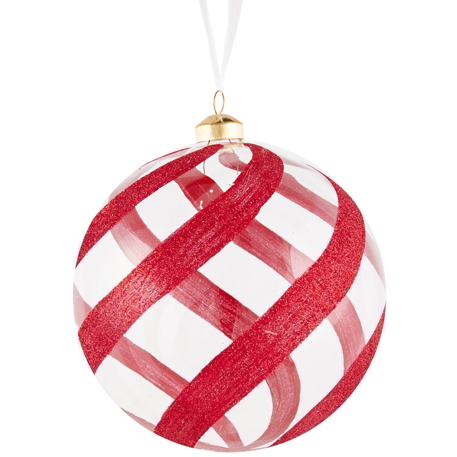 Glitter Swirl Bauble Large - Red Image