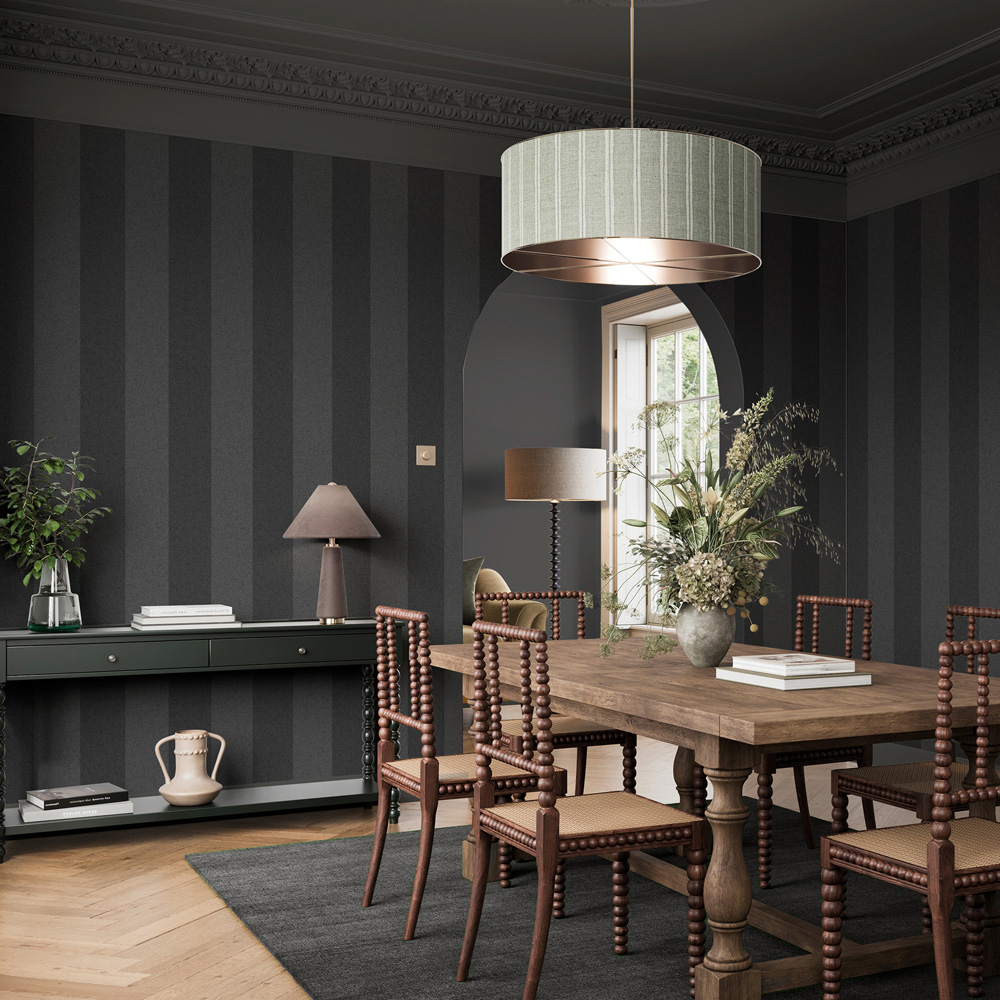 Superfresco Easy Regent Stripe Charcoal Wallpaper Image 3