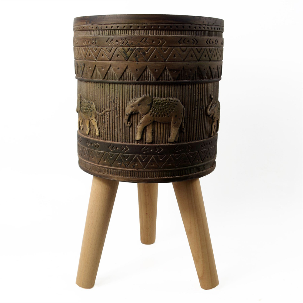 Leaf Zandi Elephant Fibreglass Composite Indoor Planter with Legs 40 x 21.5cm Image 2
