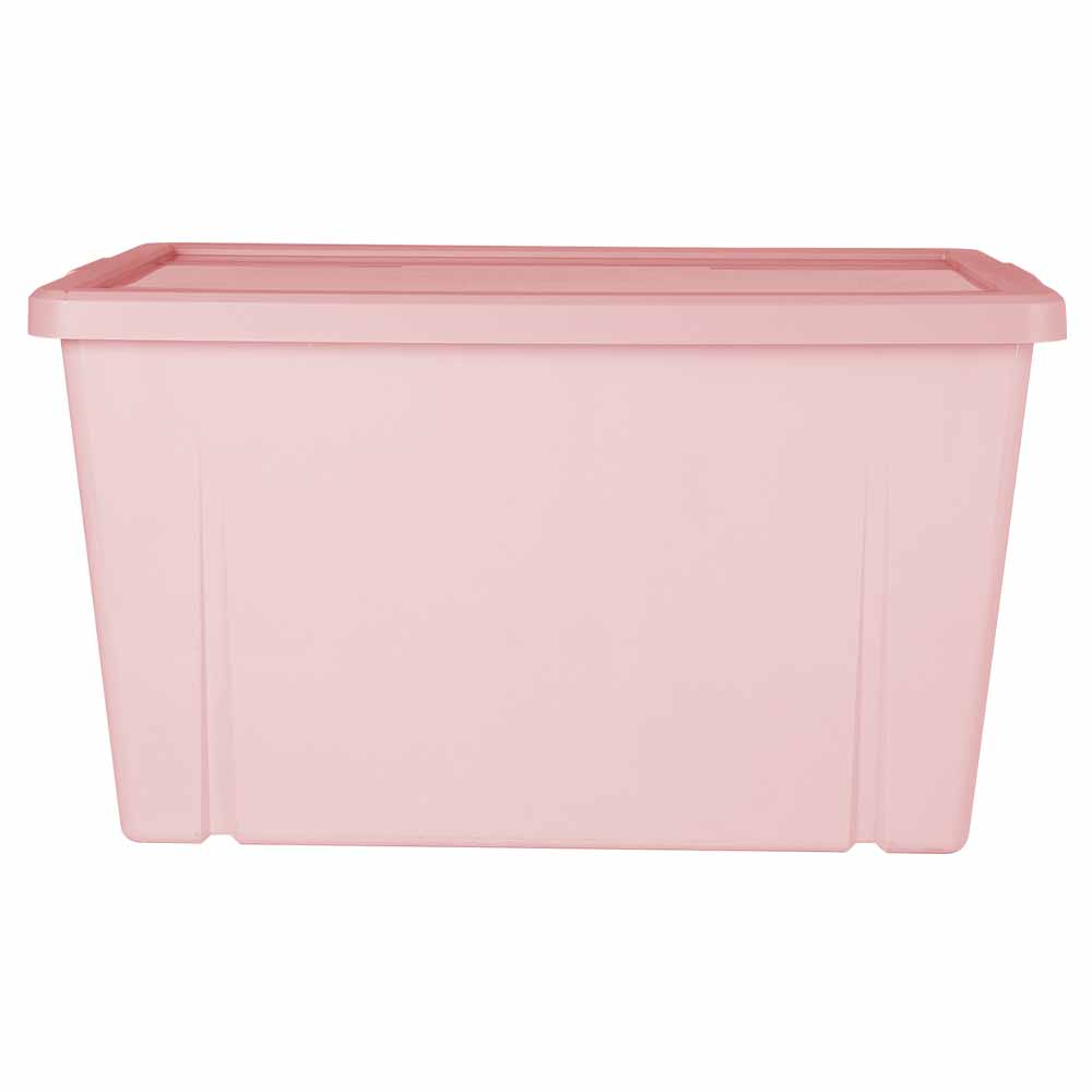 Wilko 60L Storage Box Blush Pink Image 1
