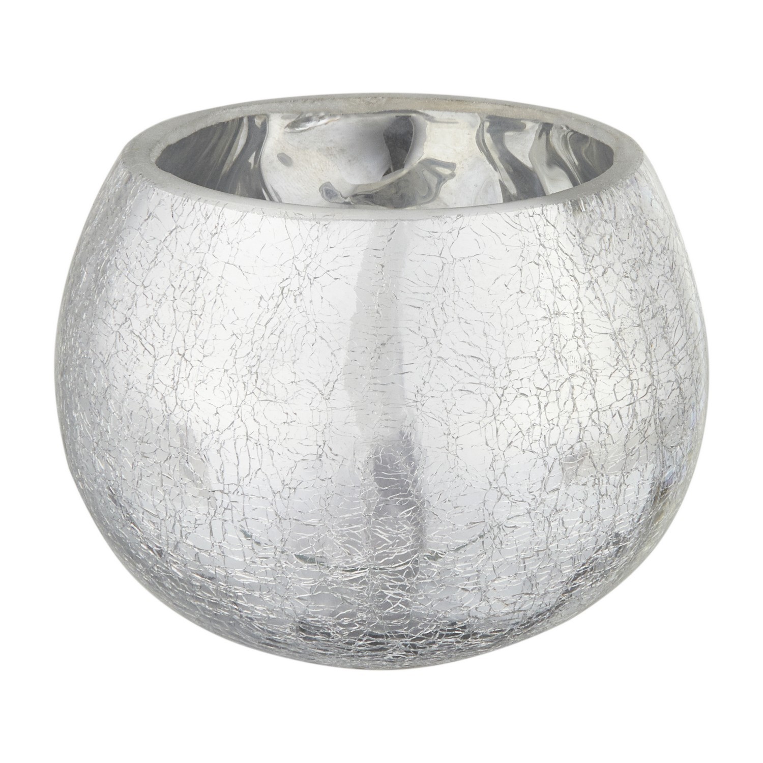 Silver Crackled Tealight Candle Holder Image