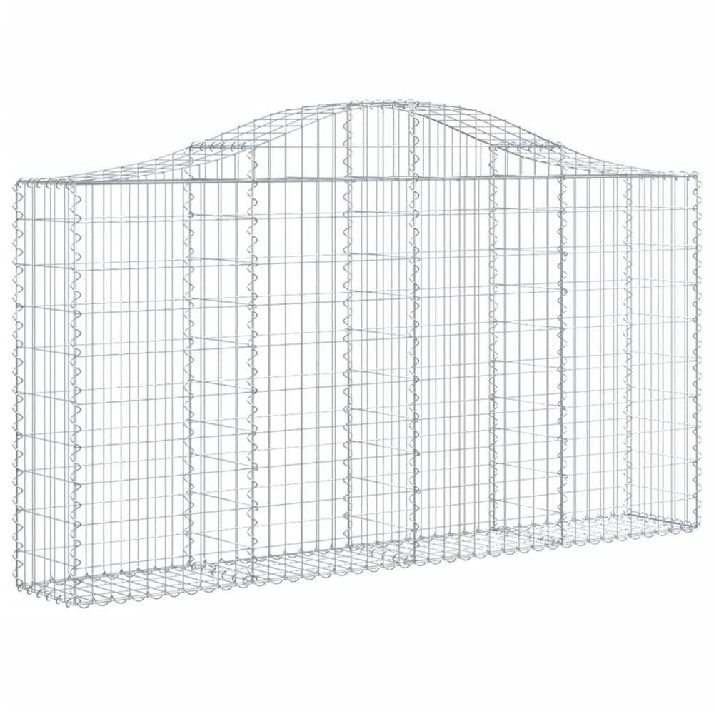 vidaXL Silver Galvanised Iron Gabion Basket 200 x 30 x 100/120cm 4 Pack Image 1
