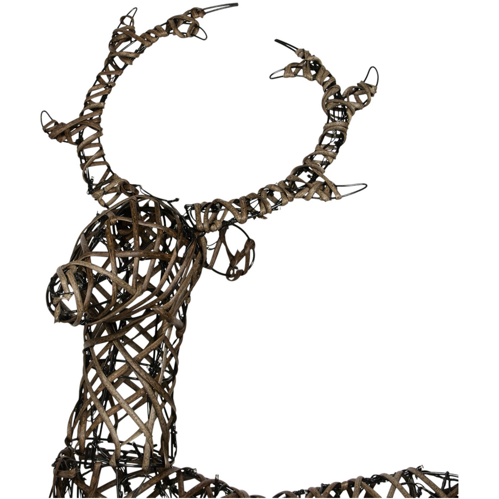 Rattan Effect LED Stag Decoration Natural Image 8