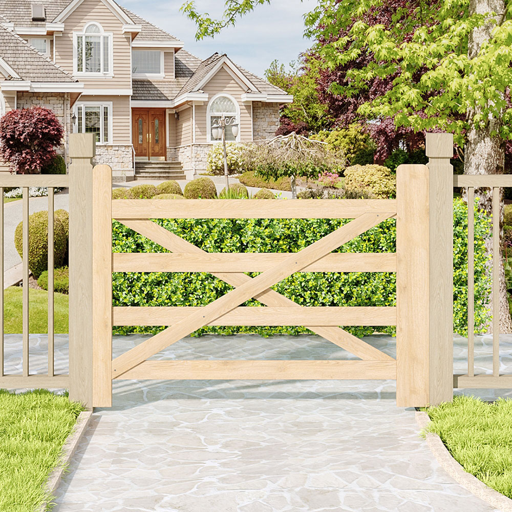 Living and Home Wooden Garden Gate 2.9 x 3.9ft Image 6