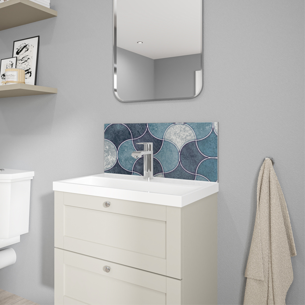 Wetwall Alloy Blue Scallop Splashback 600 x 250mm Image 5