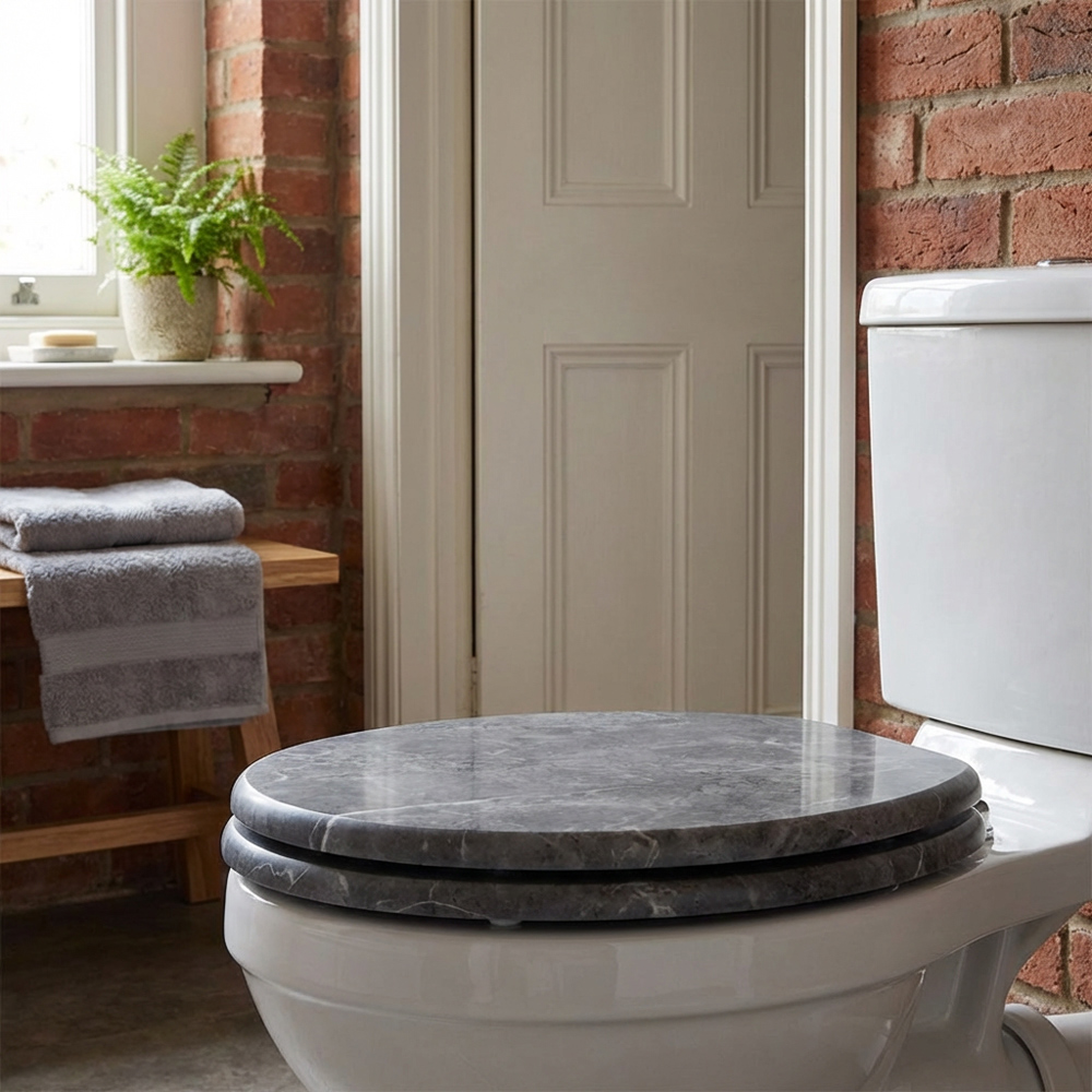 Moonlight Marble Grey Toilet Seat Image 7